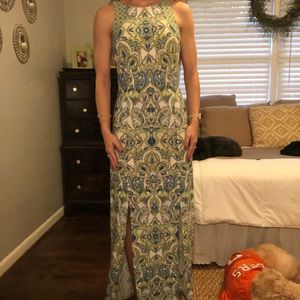 Paisley slit maxi dress